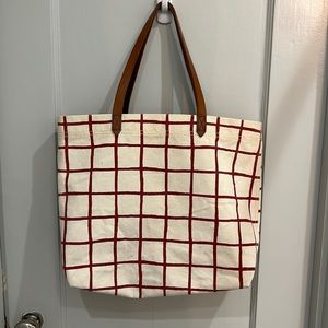Madewell Windowpane Canvas Transport Tote